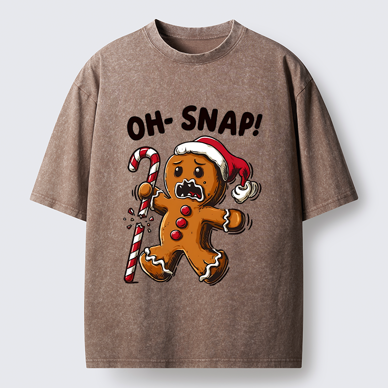 Tokyo-Tiger Funny Gingerbread With Broken Candy Cane Meme Washed T-Shirt