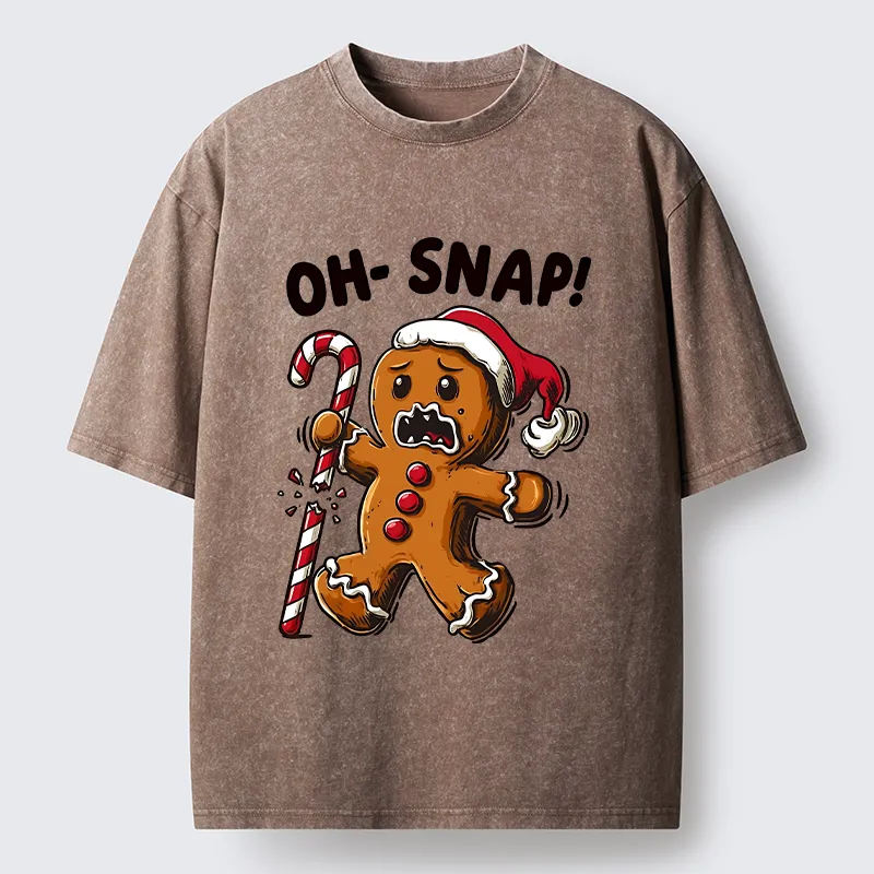 Tokyo-Tiger Funny Gingerbread With Broken Candy Cane Meme Washed T-Shirt