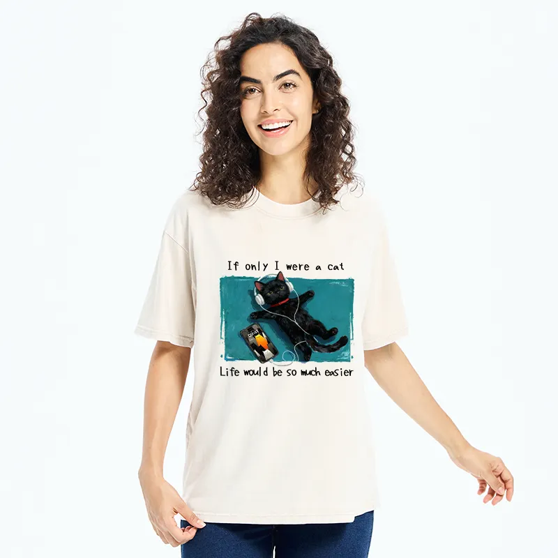 Tokyo-Tiger If Only I Were A Cat Washed T-Shirt