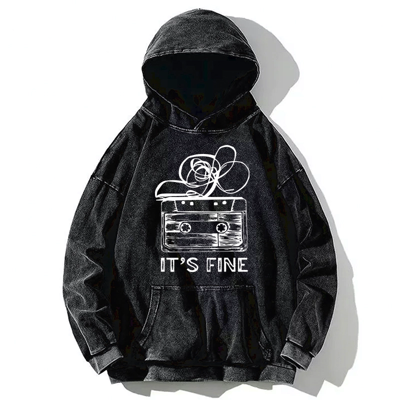 Tokyo-Tiger Cassette Fine Meme Washed Hoodie