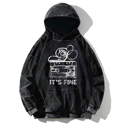 Tokyo-Tiger Cassette Fine Meme Washed Hoodie
