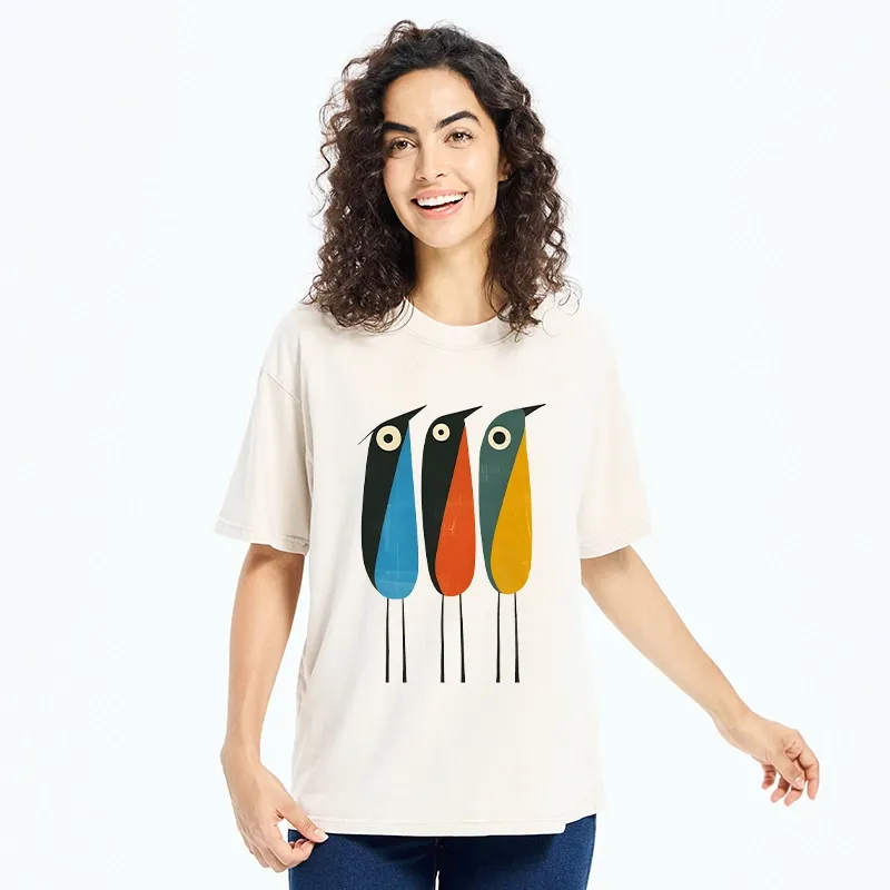 Tokyo‑Tiger Bold Shape Birds Washed T‑Shirt