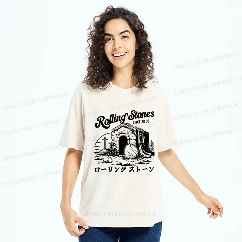 Tokyo-Tiger Funny Easter Washed T-Shirt