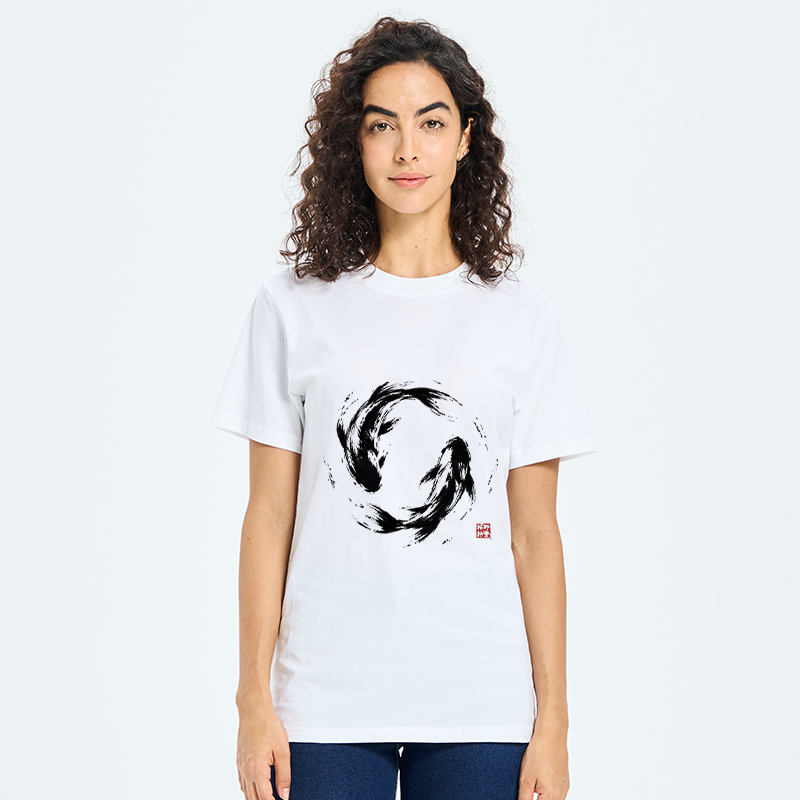Tokyo-Tiger Ink Koi Fish Circle Classic T-Shirt