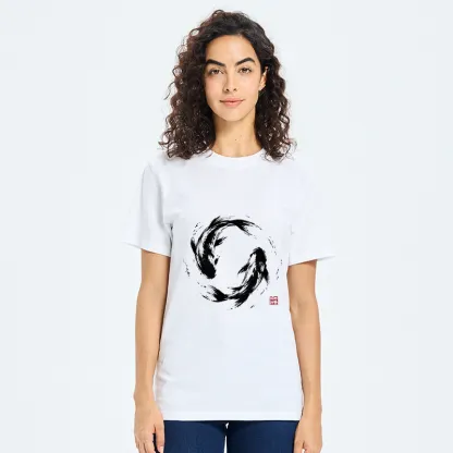 Tokyo-Tiger Ink Koi Fish Circle Classic T-Shirt