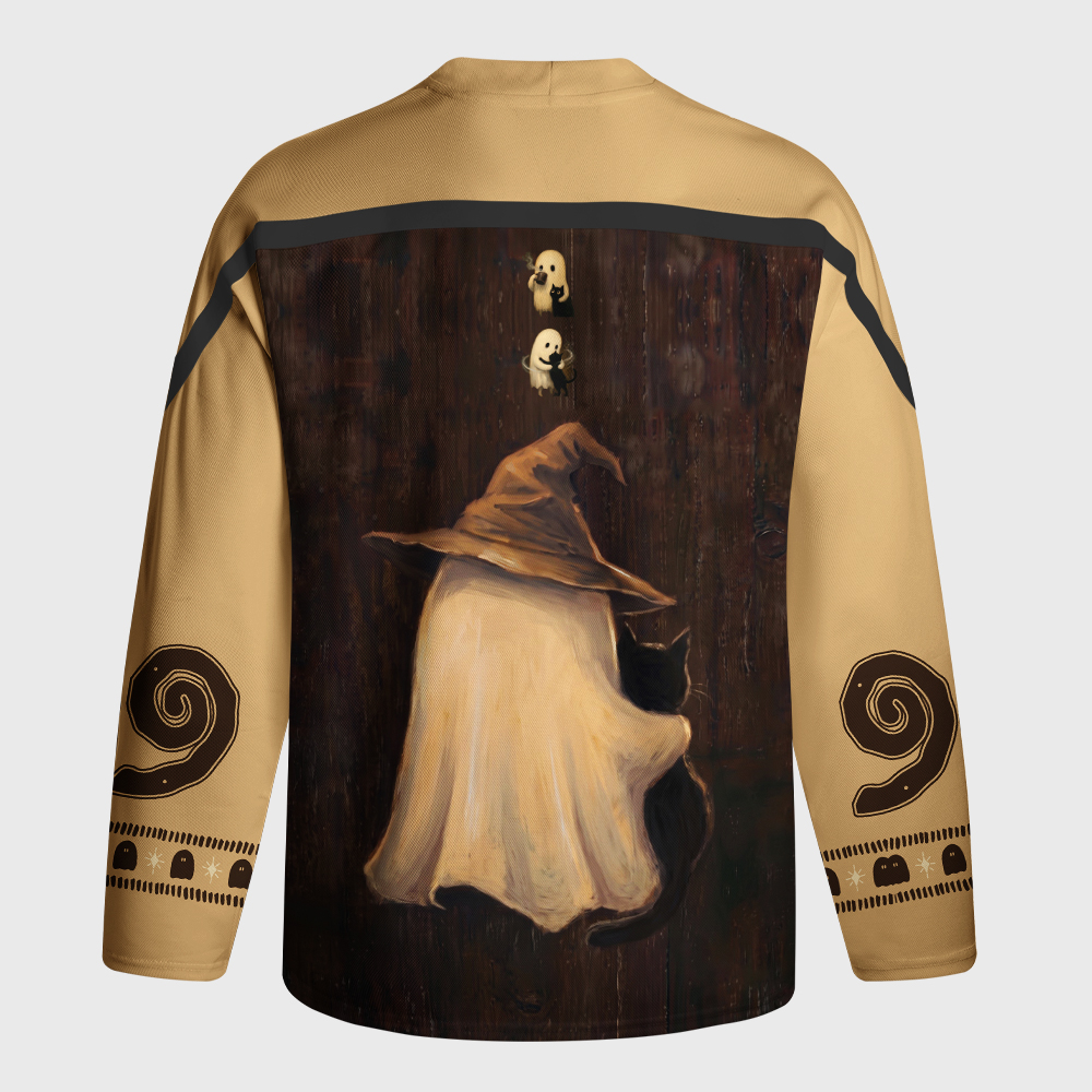 Tokyo-Tiger Funny Ghost：Hocus Pocus I Cannot Focus Long-Sleeve Hockey Jersey