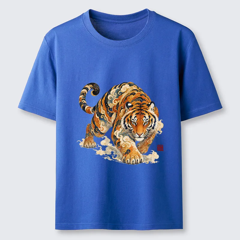 Tokyo-Tiger Vintage Cloud Tiger Print Classic T-Shirt