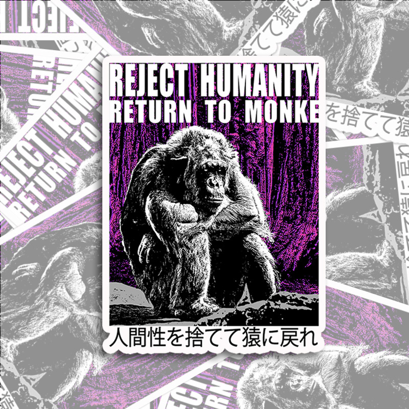 Tokyo-Tiger Reject Humanity Return To Monkey Japan Sticker