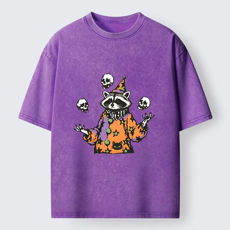 Tokyo‑Tiger Meme Jester Raccoon Washed T‑Shirt