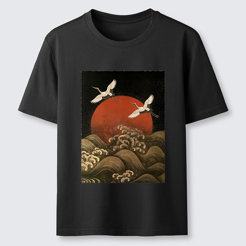 Tokyo-Tiger Japanese Crane Wave Art Classic T-Shirt