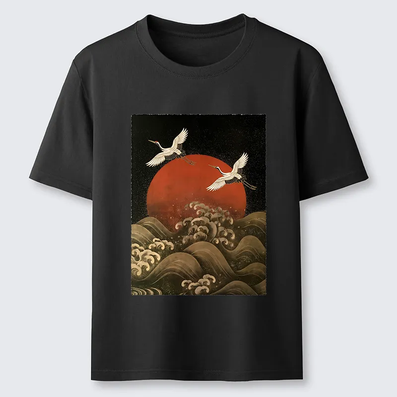 Tokyo-Tiger Japanese Crane Wave Art Classic T-Shirt