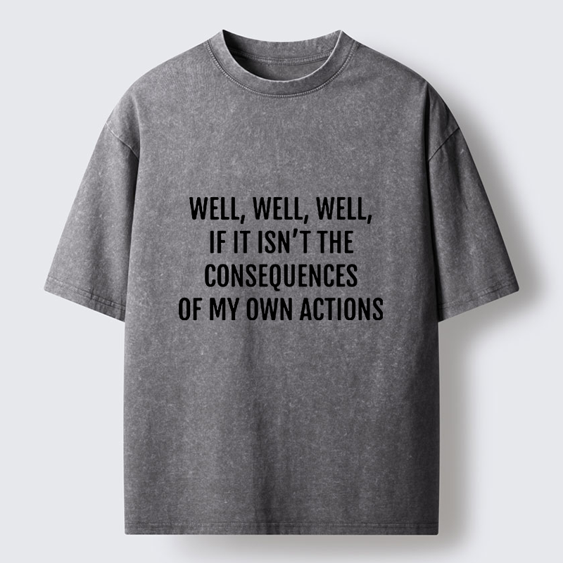 Tokyo-Tiger Funny Consequence Meme Washed T-Shirt