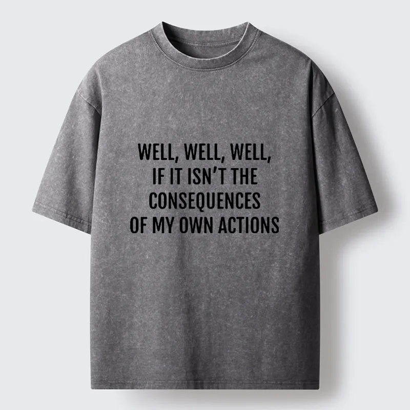Tokyo-Tiger Funny Consequence Meme Washed T-Shirt