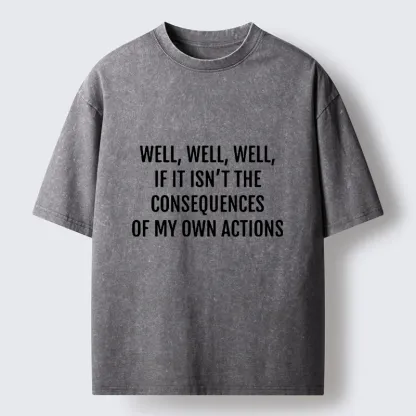 Tokyo-Tiger Funny Consequence Meme Washed T-Shirt