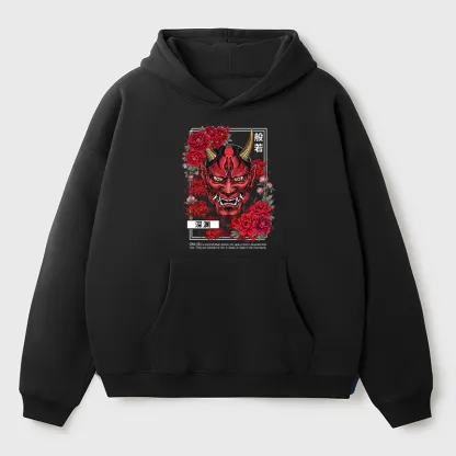 Tokyo-Tiger Cool Oni Floral Art Adult Fleece Hoodie