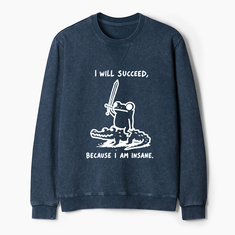 Tokyo-Tiger Warrior Frog Funny Meme Washed Terry Sweatshirt