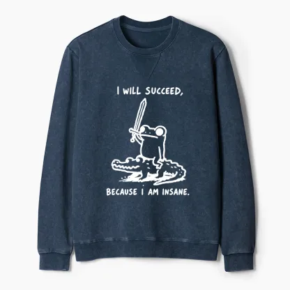 Tokyo-Tiger Warrior Frog Funny Meme Washed Terry Sweatshirt