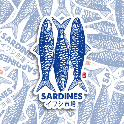 Tokyo-Tiger Sardines Market Sticker