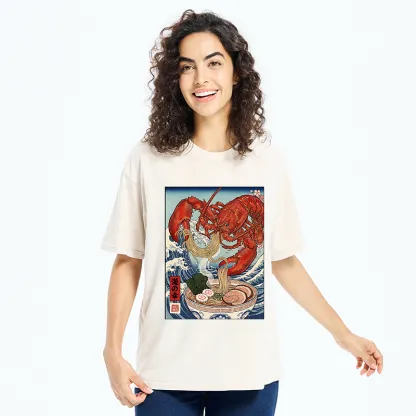 Tokyo-Tiger Lobster Ramen Wave Washed T-Shirt