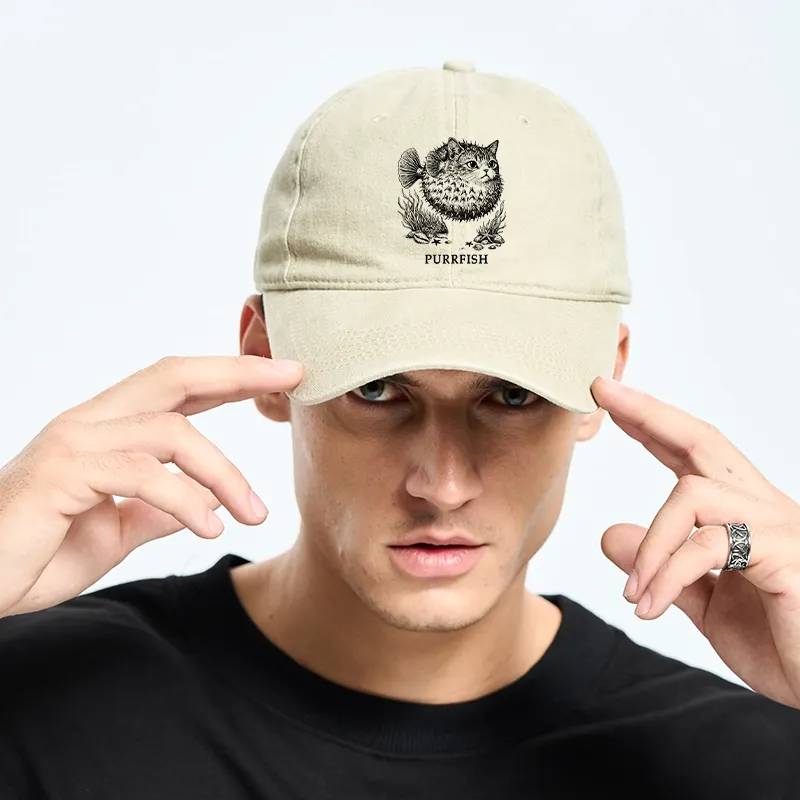 Tokyo-Tiger Spiky Puffer With Cute Cat Head Washed Cap