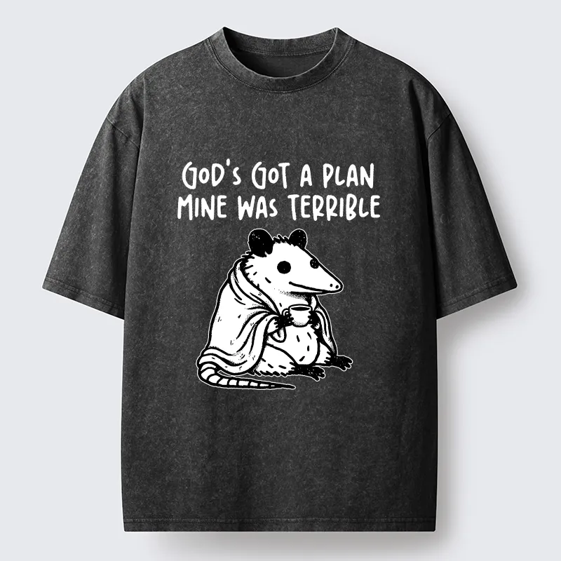Tokyo-Tiger Chill Coffee Opossum Washed T-Shirt