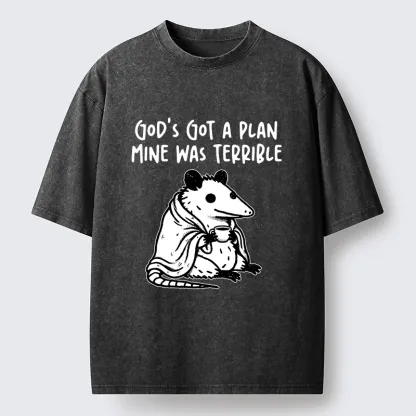 Tokyo-Tiger Chill Coffee Opossum Washed T-Shirt
