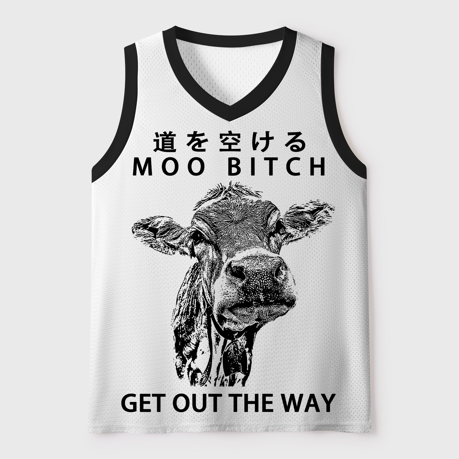 Tokyo-Tiger Funny Cow：Moo Bitch Get Out The Way Mesh Tank Top