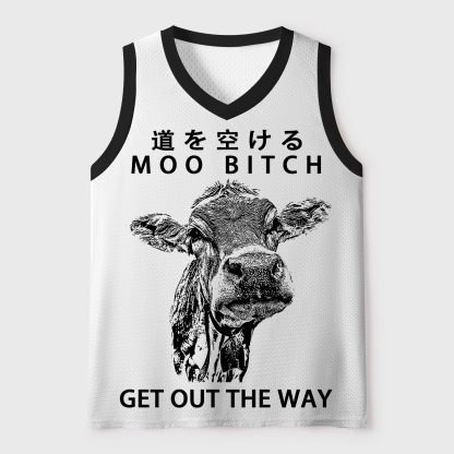 Tokyo-Tiger Funny Cow：Moo Bitch Get Out The Way Mesh Tank Top