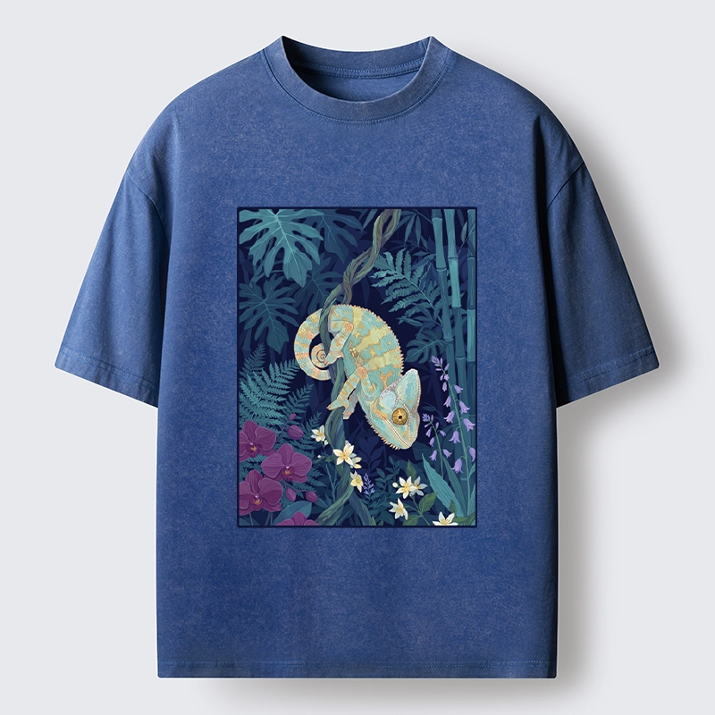 Tokyo-Tiger Jungle Chameleon Washed T-Shirt