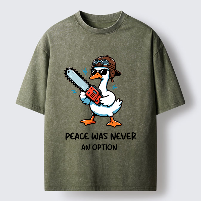 Tokyo-Tiger Funny Chainsaw Goose Meme Washed T-Shirt