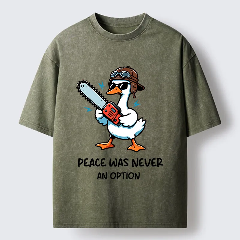Tokyo-Tiger Funny Chainsaw Goose Meme Washed T-Shirt