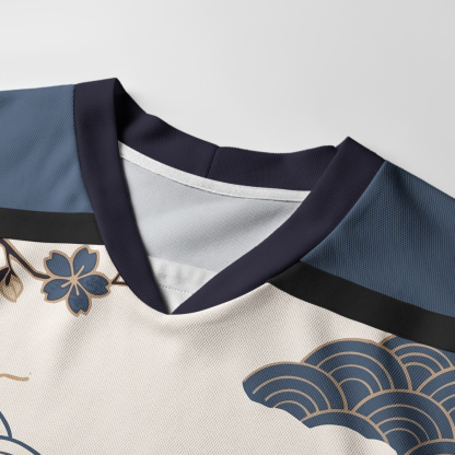 Tokyo-Tiger Japanese Bat Eating Ramen Long-Sleeve Hockey Jersey