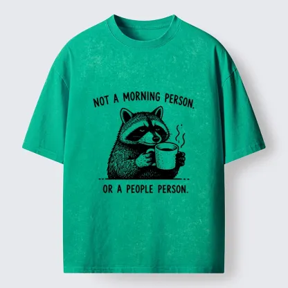 Tokyo‑Tiger Funny Meme Coffee Raccoon Washed T‑Shirt