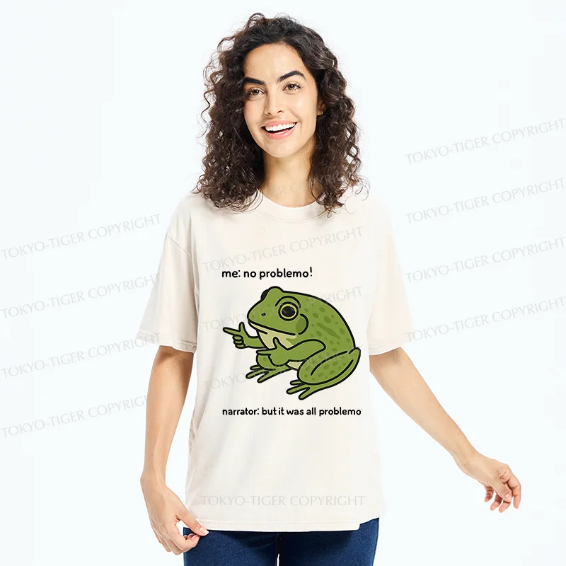 Tokyo-Tiger Stupid Frog Meme Washed T-Shirt