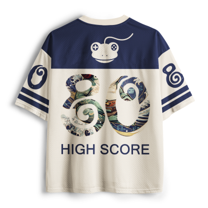 Tokyo-Tiger Game On Gamer Frog Great Wave Mesh Jersey