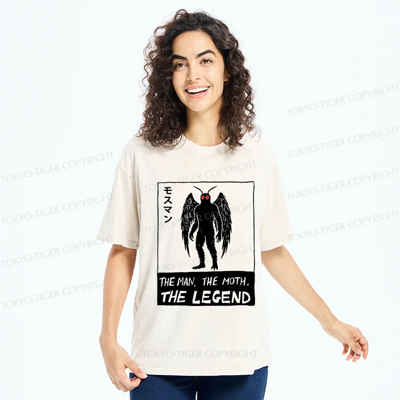 Tokyo-Tiger Funny Mothman Washed T-Shirt