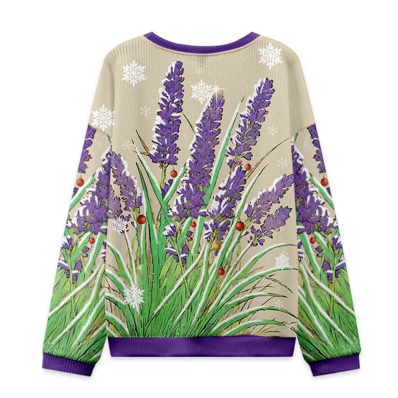 Tokyo-Tiger Japanese Lavender Christmas Ugly Sweatshirt