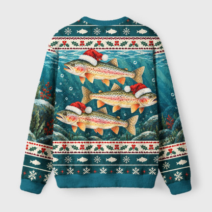 Tokyo-Tiger Santa Hat Trouts Fuzzy Christmas Ugly Sweatshirt