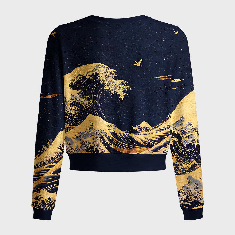 Tokyo-Tiger Gilded Wave Women's Lightweight Cardigan
