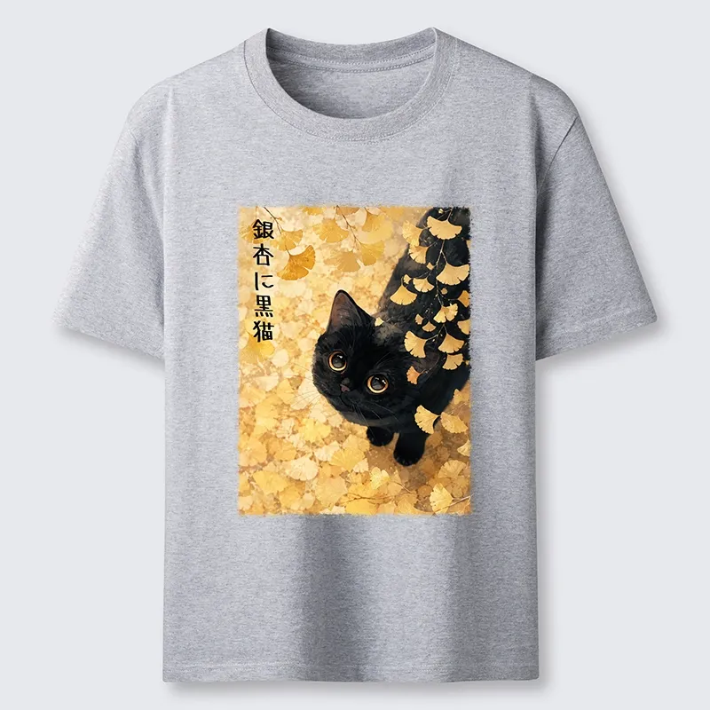 Tokyo-Tiger Ginkgo Black Cat Art Classic T-Shirt