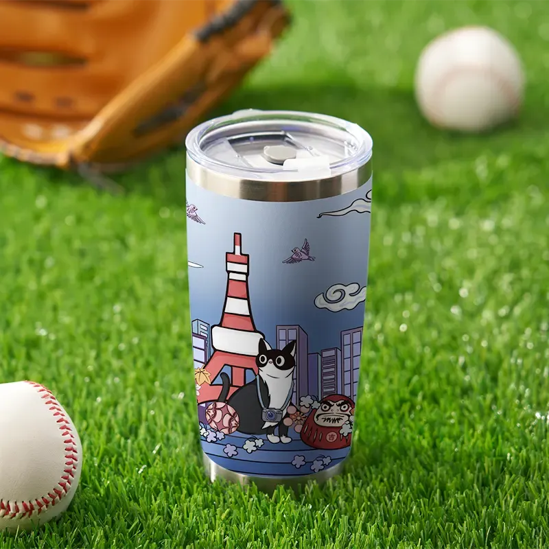 Tokyo-Tiger Tokyo Tower Cat 20oz Tumbler