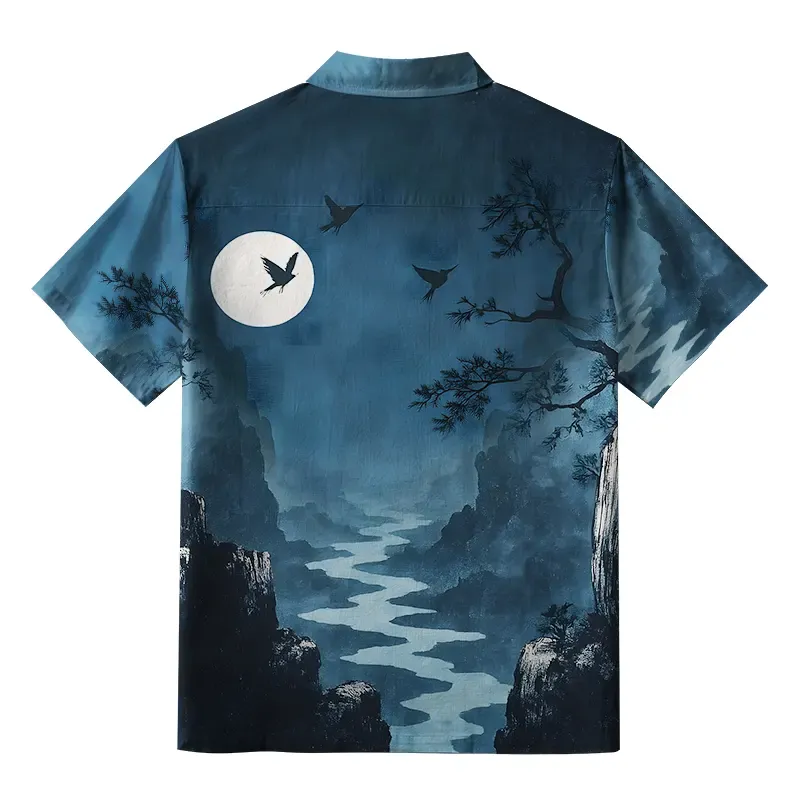 Tokyo-Tiger River Valley Under The Moon Aloha Hawaiian Shirt
