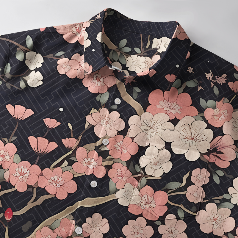 Tokyo-Tiger Blooming Sakura Button-up Shirt