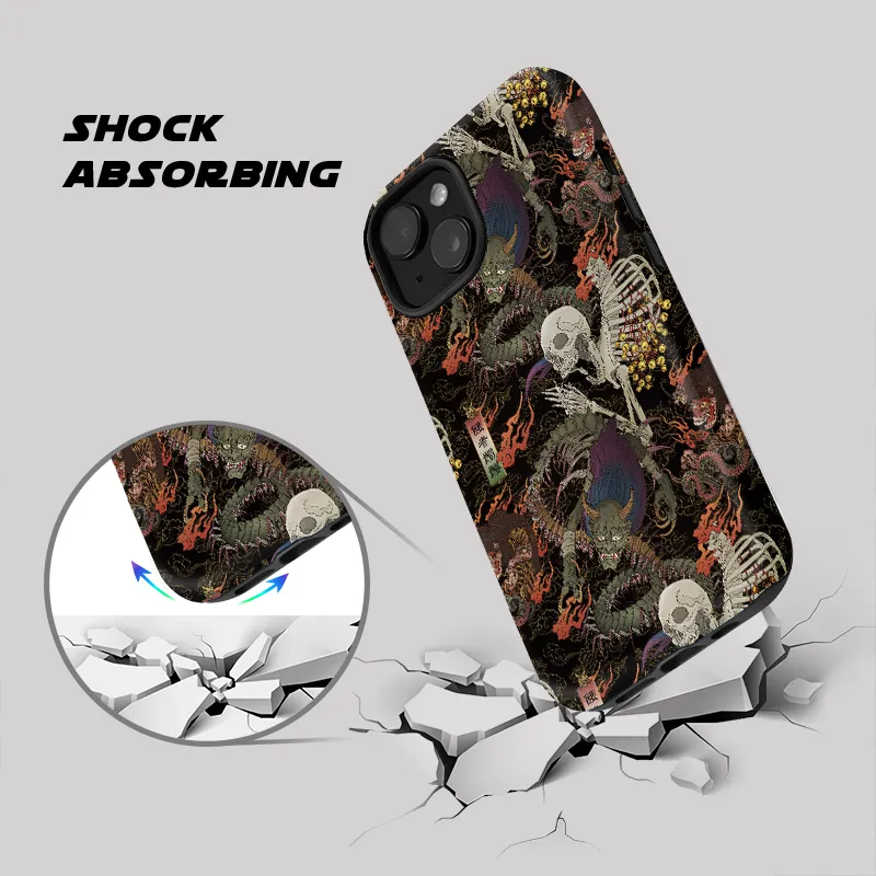 Tokyo-Tiger Japanese Yokai And Skeletons Phone Case