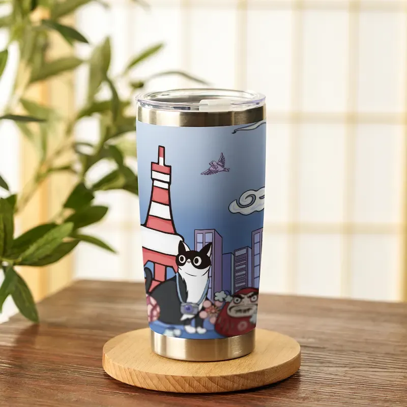 Tokyo-Tiger Tokyo Tower Cat 20oz Tumbler