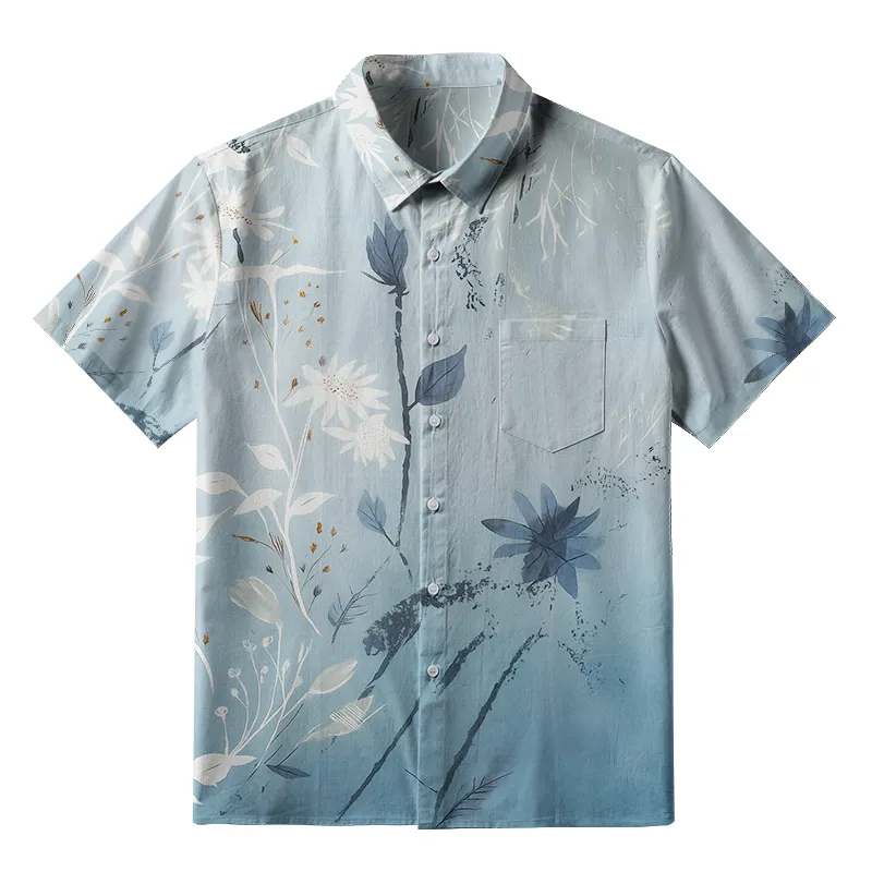 Tokyo-Tiger Serene Botanical Beauty Button-up Shirt