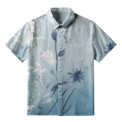 Tokyo-Tiger Serene Botanical Beauty Button-up Shirt