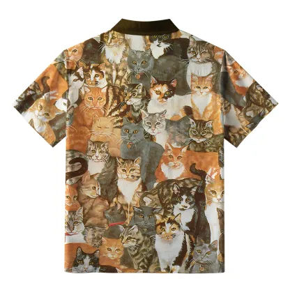 Tokyo-Tiger Oil Painting Art Cats Aloha Hawaiian Shirt