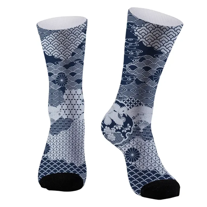 Tokyo-Tiger Elegant Floral Waves Socks