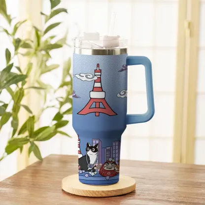 Tokyo-Tiger Tokyo Tower Cat 40oz Tumbler